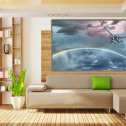 Art rainbow storm   on wall 1